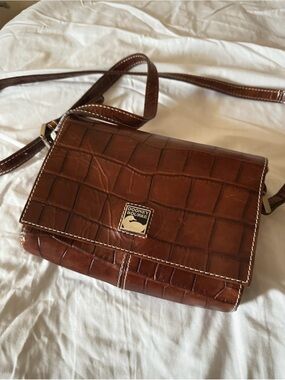 Dooney & Bourke Brown Croc-Embossed Leather Crossbody bag